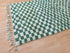 Custom Green & White Checkered Moroccan Berber Wool Rug