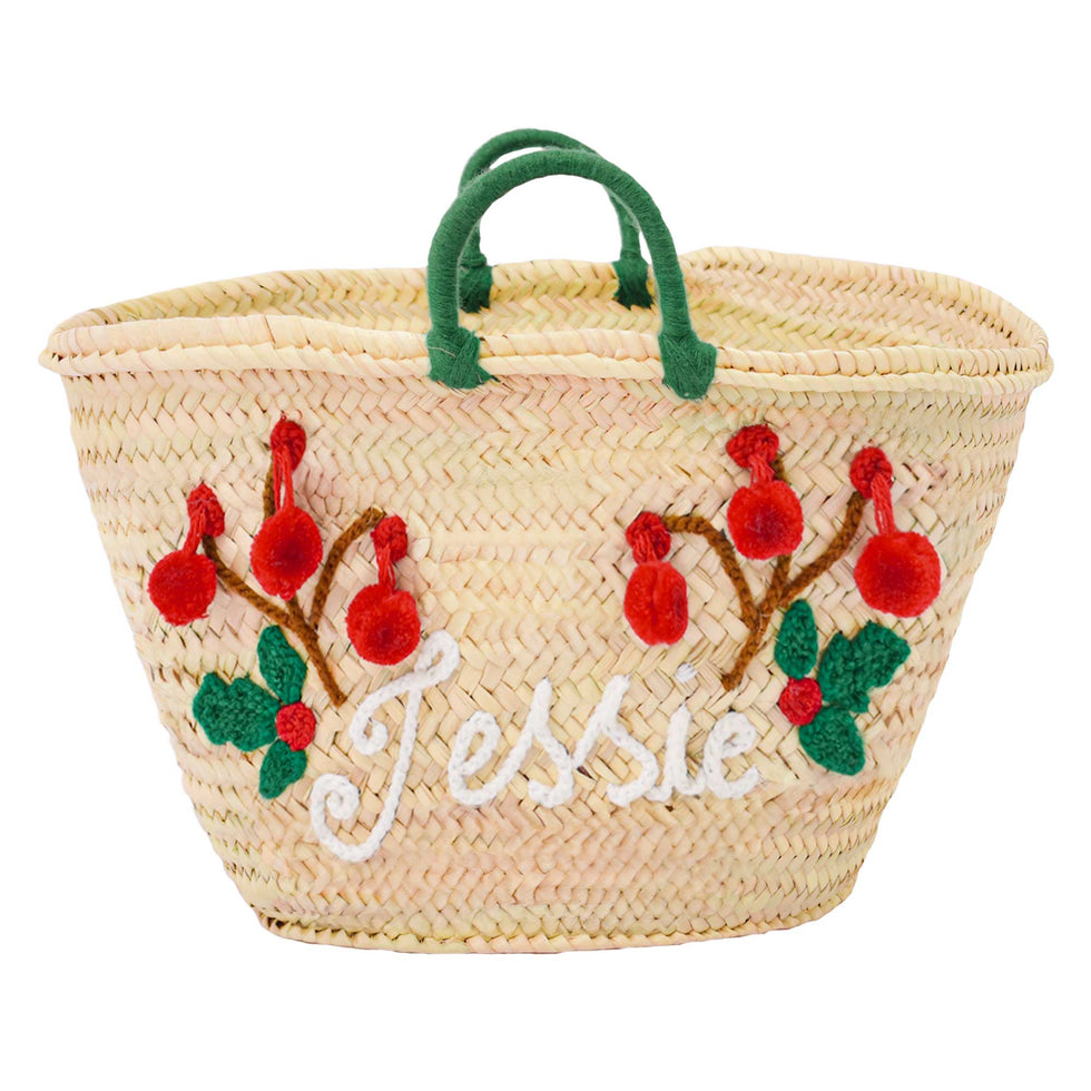 Personalized Cherry Tree Christmas Straw Bag