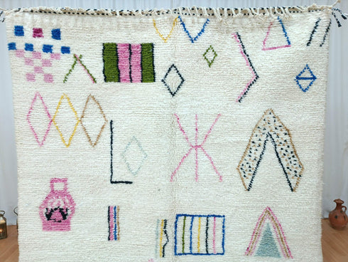 Custom Colorful Moroccan Berber Rug – Handmade Azilal Carpet