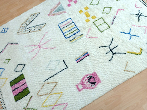 Custom Colorful Moroccan Berber Rug – Handmade Azilal Carpet