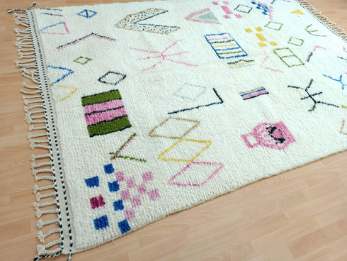 Custom Colorful Moroccan Berber Rug – Handmade Azilal Carpet