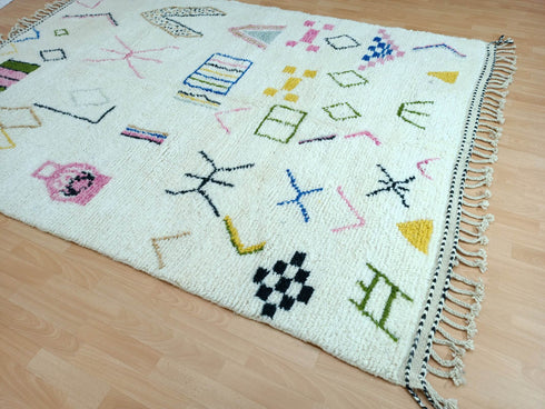 Custom Colorful Moroccan Berber Rug – Handmade Azilal Carpet