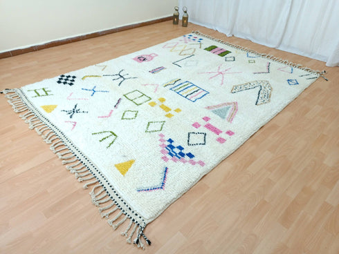 Custom Colorful Moroccan Berber Rug – Handmade Azilal Carpet