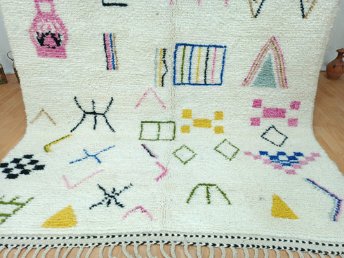 Custom Colorful Moroccan Berber Rug – Handmade Azilal Carpet