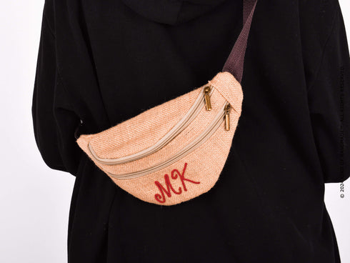Custom Jute Belt Bag Personalized Bridesmaid Gift Bag For Women