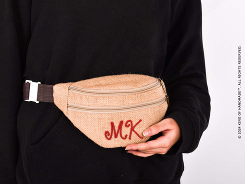 Custom Jute Belt Bag Personalized Bridesmaid Gift Bag For Women