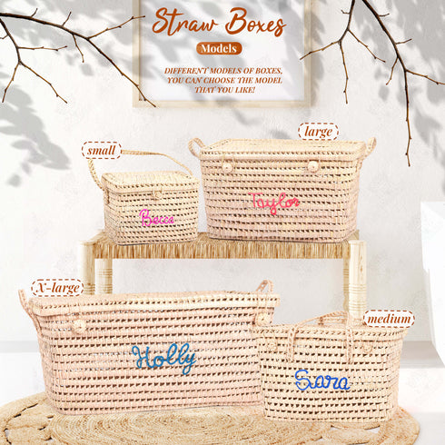 Custom New Baby Gift Box - Woven Toy Storage Basket