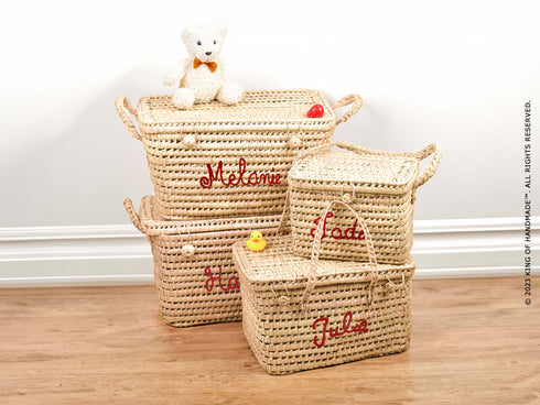Custom New Baby Gift Box - Woven Toy Storage Basket