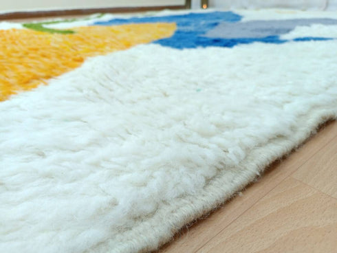 Custom White Beniourain Rug – Handmade Moroccan Carpet