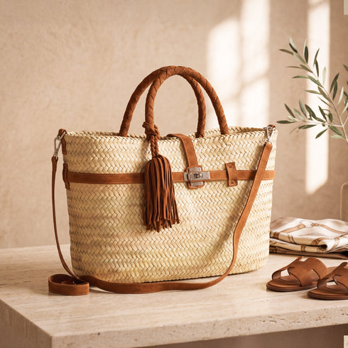Dan-Moroccan-Square-Tote-handwoven-straw-bag-with-braided-leather-handles-and-detachable-strap-luxury-summer -beach-basket-bag-for-women-handmade-Moroccan-tote-4