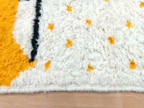 Dotted Wool Rug | Custom Handmade Berber Rug | Pink & Yellow