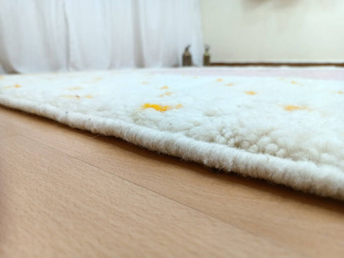 Dotted Wool Rug | Custom Handmade Berber Rug | Pink & Yellow