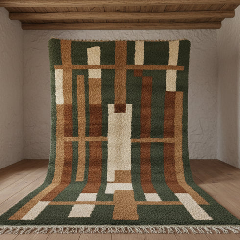 Moroccan Berber Beni Ourain rug - Custom Living Room Decor