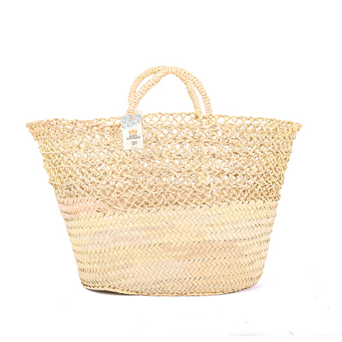 Eco-Friendly Doum Palm Woven Basket | Stylish Openwork Design