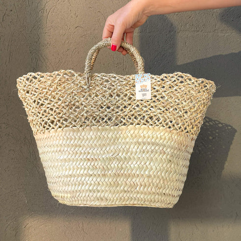 Eco-Friendly Doum Palm Woven Basket | Stylish Openwork Design