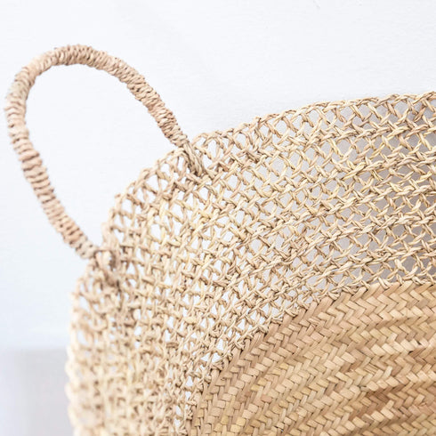 Eco-Friendly Doum Palm Woven Basket | Stylish Openwork Design