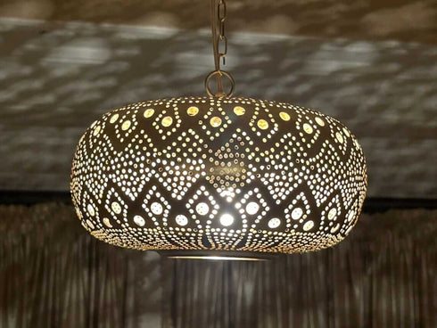 Elegant Handmade Moroccan Brass Pendant Light Fixture (PL 1080)
