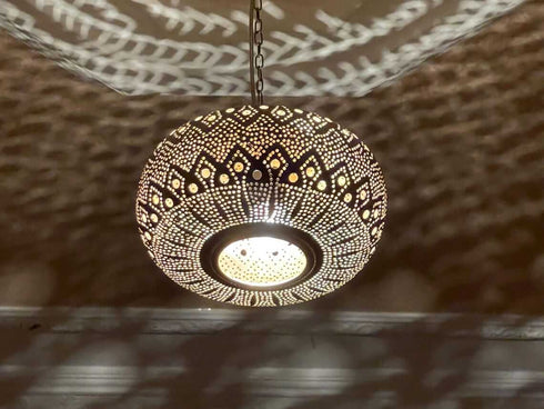Elegant Handmade Moroccan Brass Pendant Light Fixture (PL 1080)