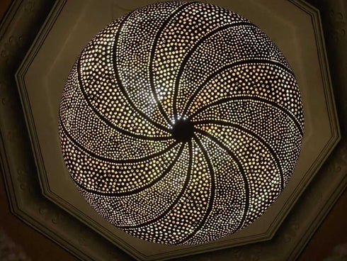 Elegant Moroccan Brass Pendant Lamp - Handmade Lighting Decor (PL 1079)