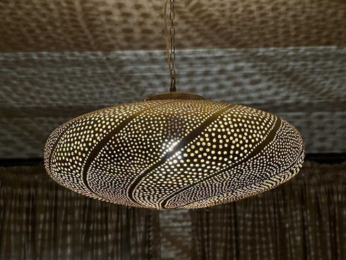 Elegant Moroccan Brass Pendant Lamp - Handmade Lighting Decor (PL 1079)