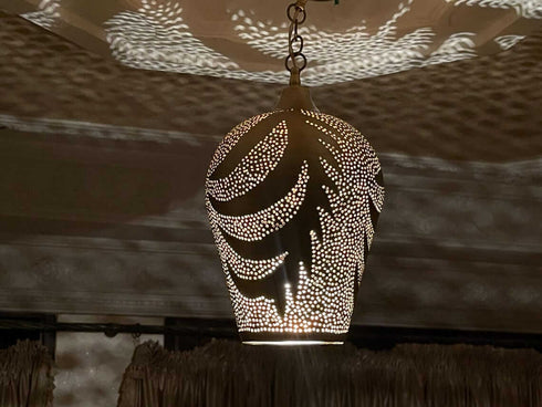 Elegant Moroccan Brass Pendant Light – Handcrafted Boho Lamp (PL 1060)