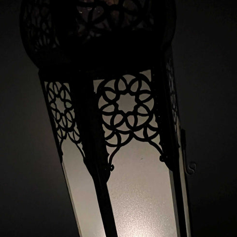 Elegant Moroccan Hanging Lantern - Brass Candle Holder (CL 1009)