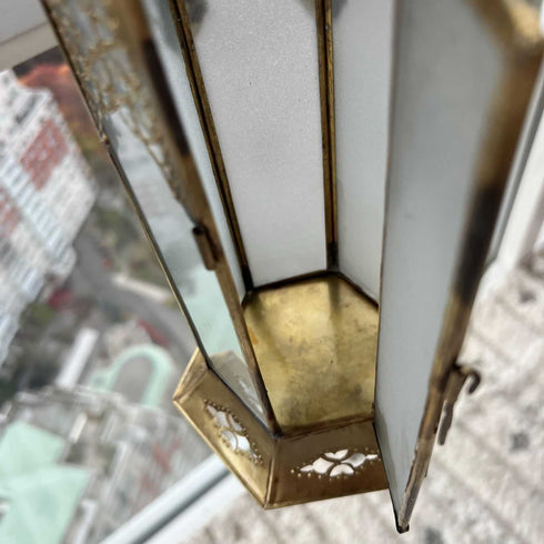Elegant Moroccan Hanging Lantern - Brass Candle Holder (CL 1009)