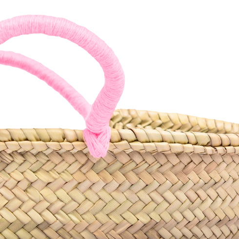 Elegant Pink Bow Market Tote – Handcrafted Style