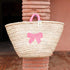 Elegant Pink Bow Market Tote – Handcrafted Style