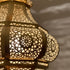 Handmade Moroccan Lamp - Gold Brass Pendant - Living Room Statement Lamp