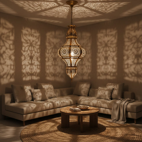 Moroccan Brass Pendant Lamp - Exotic Lighting Decoration