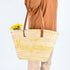 Personalized French-Inspired Straw Basket - Tote with Thin Leather Handles