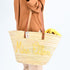Personalized French-Inspired Straw Basket - Tote with Thin Leather Handles