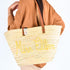 Personalized French-Inspired Straw Basket - Tote with Thin Leather Handles