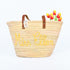 Personalized French-Inspired Straw Basket - Tote with Thin Leather Handles