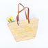 Personalized French-Inspired Straw Basket - Tote with Thin Leather Handles