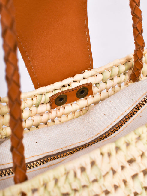 French Basket Straw Tote Bag | Boho Chic Handbag for Women