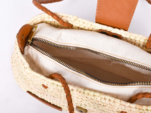 French Basket Straw Tote Bag | Boho Chic Handbag for Women