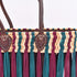 French Basket With Violet Stripe - Handwoven Moroccan Reed, Leather Handles