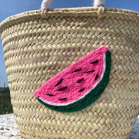 Fruity Watermelon Straw Bag | Summer Beach Tote