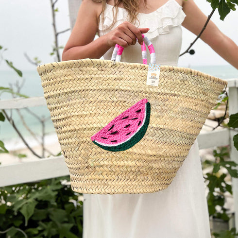 Fruity Watermelon Straw Bag | Summer Beach Tote