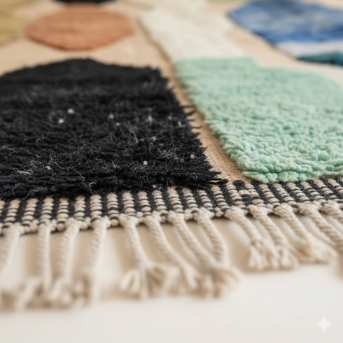 Modern Berber Moroccan Rug – Luxury Beni Ourain Colorful Style Rug