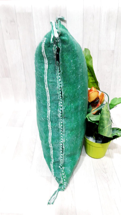 Green Cactus Silk Pillow Cover – Moroccan Sabra Cushion (SP 1005)