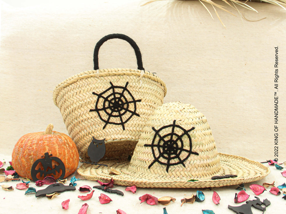 Personalized Spider Web Bag & Hat Halloween Set