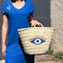 Handcrafted Evil Eye Straw Bag | Large Beach Tote