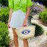 Handcrafted Evil Eye Straw Bag | Large Beach Tote