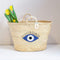 Handcrafted Evil Eye Straw Bag | Large Beach Tote