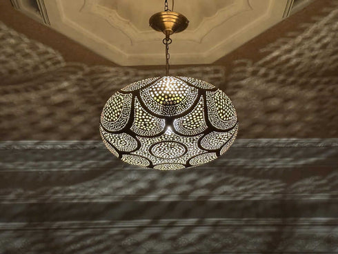 Handcrafted Moroccan Brass Pendant Light - Boho Lamp Shade (PL 1058)