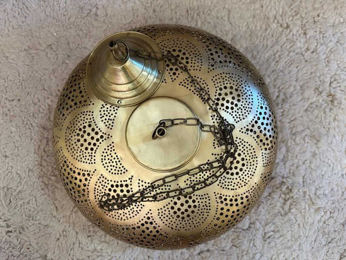 Handcrafted Moroccan Brass Pendant Light - Boho Lamp Shade (PL 1058)