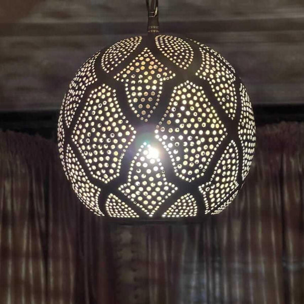 Brass Pendant Light – Moroccan Star Openwork